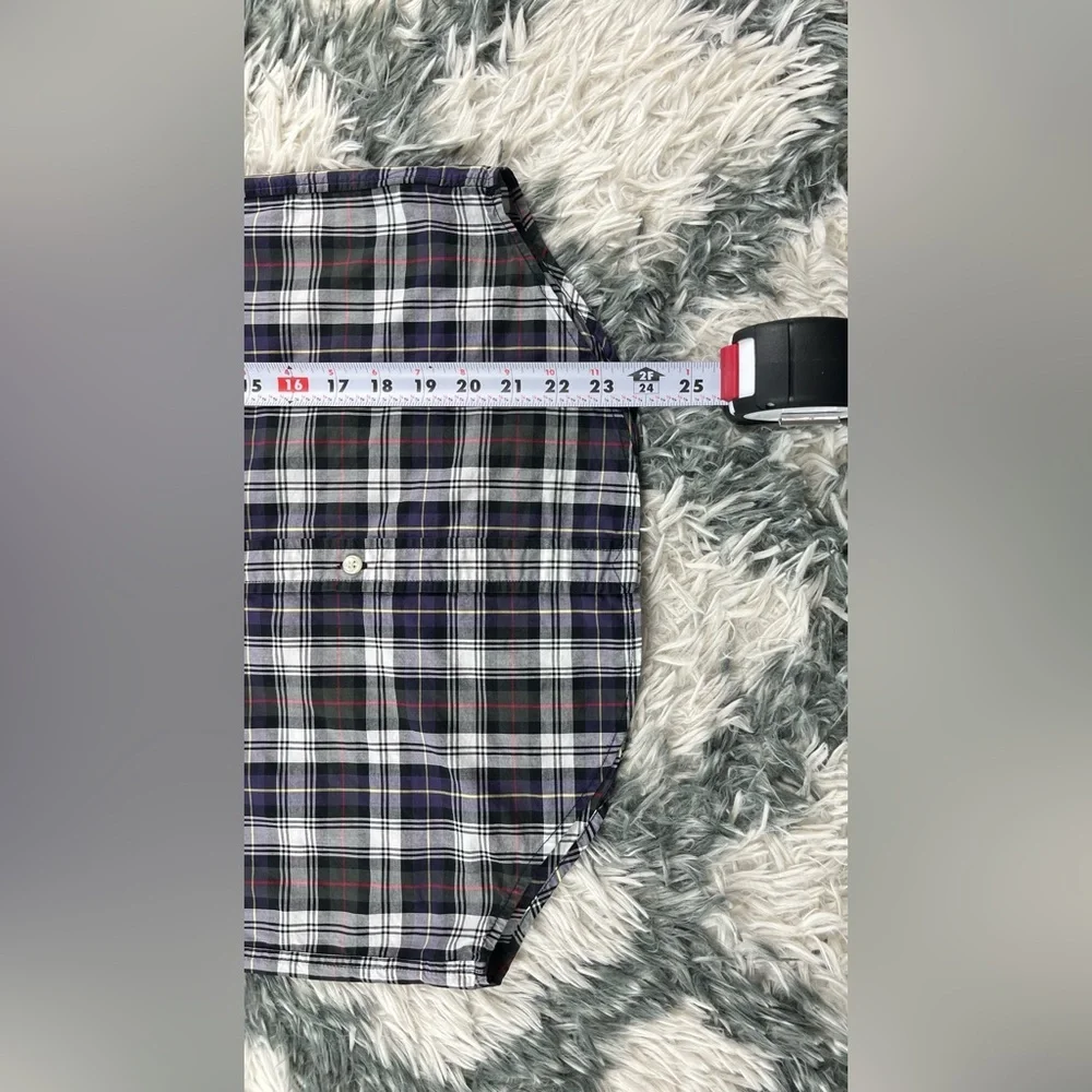 Ralph Lauren Kids Boys Purple Black Plaid Long Sleeve Button Up Shirt Size M